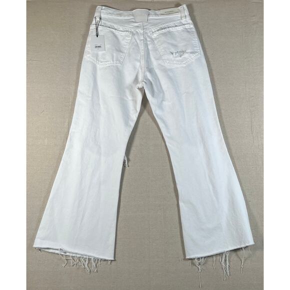 7 For All Mankind Easy Boy Bootcut Womens Size 26 New With Tags White Distressed - Picture 3 of 8